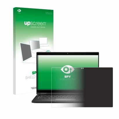 Vorderseite einer Produktverpackung mit dem Markenlogo upscreen. Daneben ist das Gerät Dell Latitude 7390 2-in-1 Business mit 