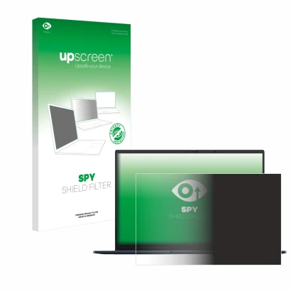 Vorderseite einer Produktverpackung mit dem Markenlogo upscreen. Daneben ist das Gerät ASUS ZenBook 14 OLED UX3405 Non-Touch m