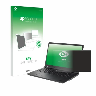 Vorderseite einer Produktverpackung mit dem Markenlogo upscreen. Daneben ist das Gerät Fujitsu Lifebook U7511 mit dem zugehöri