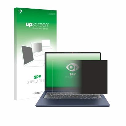 Vorderseite einer Produktverpackung mit dem Markenlogo upscreen. Daneben ist das Gerät Lenovo IdeaPad 5 2-in-1 Gen 10 14" mit 