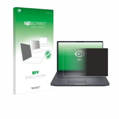 Vorderseite einer Produktverpackung mit dem Markenlogo upscreen. Daneben ist das Gerät Dell Pro Max Plus 18 mit dem zugehörige