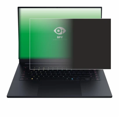 Abbildung des Geräts Razer Blade 16 2025 mit einer Vielzahl des Displayschutzes.