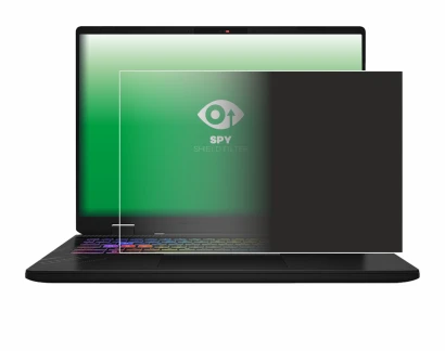 Abbildung des Geräts MSI Vector 16 HX AI mit einer Vielzahl des Displayschutzes.