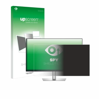 Vorderseite einer Produktverpackung mit dem Markenlogo upscreen. Daneben ist das Gerät Dell Professional P2426H mit dem zugehö