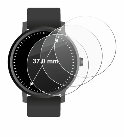 Abbildung des Geräts Armbanduhren (Kreisrund, ø: 37 mm) mit einer Vielzahl des Displayschutzes.