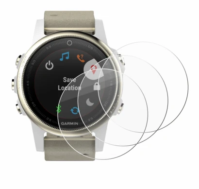 Abbildung des Geräts Garmin Fenix 5S (42 mm) mit einer Vielzahl des Displayschutzes.