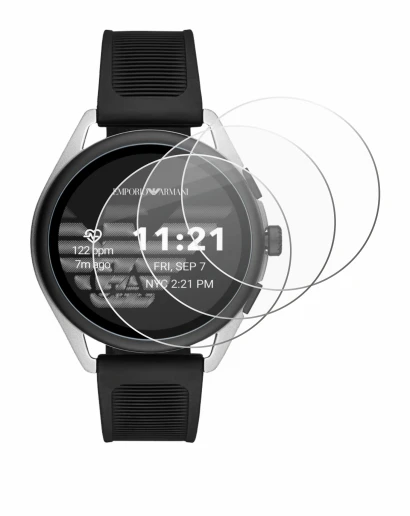 Abbildung des Geräts Emporio Armani Connected Smartwatch 3 mit einer Vielzahl des Displayschutzes.