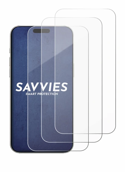 Abbildung des Geräts Apple iPhone 16 mit einer Vielzahl des Displayschutzes.