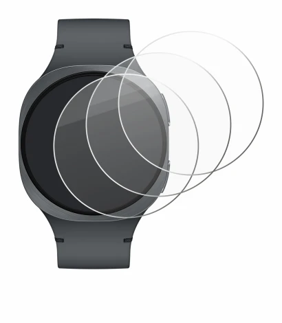 Abbildung des Geräts Samsung Galaxy Watch 8 (40 mm) mit einer Vielzahl des Displayschutzes.