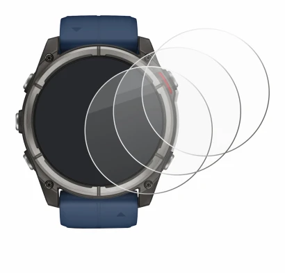 Abbildung des Geräts Garmin quatix 8 (51 mm) mit einer Vielzahl des Displayschutzes.