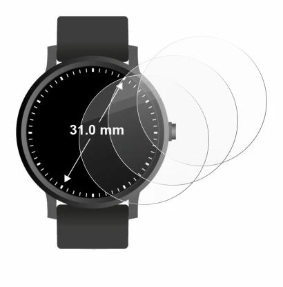 Abbildung des Geräts Armbanduhren (Kreisrund, ø: 31 mm) mit einer Vielzahl des Displayschutzes.