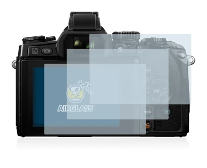 Abbildung des Geräts Olympus OM-D E-M1 mit einer Vielzahl des Displayschutzes.