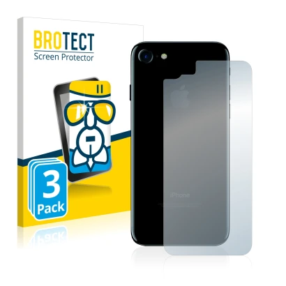Vorderseite einer Produktverpackung mit dem Markenlogo BROTECT. Daneben ist das Gerät Apple iPhone 7 Rückseite (gesamte Fläche