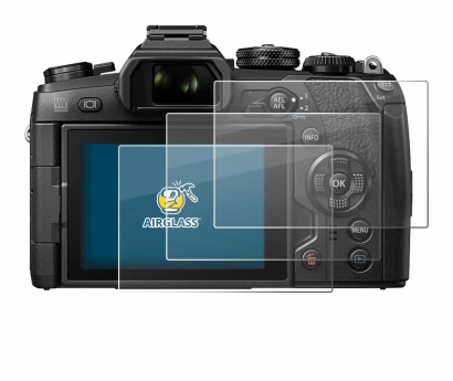 Abbildung des Geräts Olympus OM-D E-M1 Mark II mit einer Vielzahl des Displayschutzes.