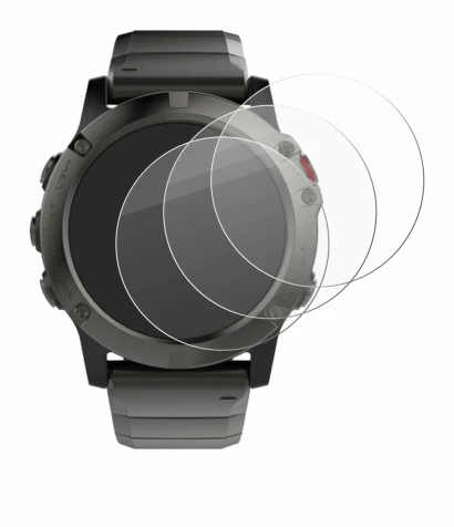Abbildung des Geräts Garmin Fenix 5X (51 mm) mit einer Vielzahl des Displayschutzes.