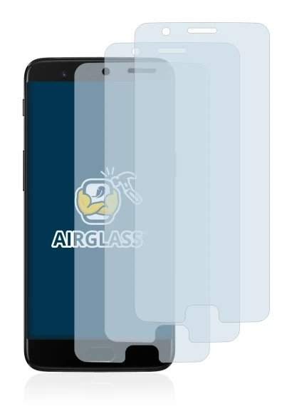 Abbildung des Geräts OnePlus 5 mit einer Vielzahl des Displayschutzes.