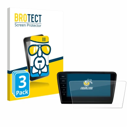 Vorderseite einer Produktverpackung mit dem Markenlogo BROTECT. Daneben ist das Gerät Skoda Octavia 2017 Infotainment System C