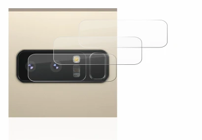 Abbildung des Geräts Samsung Galaxy Note 8 (NUR Kameraschutz) mit einer Vielzahl des Displayschutzes.