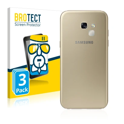 Vorderseite einer Produktverpackung mit dem Markenlogo BROTECT. Daneben ist das Gerät Samsung Galaxy A5 2017 (NUR Kameraschutz