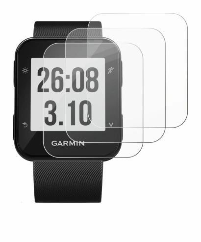Abbildung des Geräts Garmin Forerunner 30 mit einer Vielzahl des Displayschutzes.