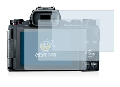 Abbildung des Geräts Canon PowerShot G1 X Mark III mit einer Vielzahl des Displayschutzes.