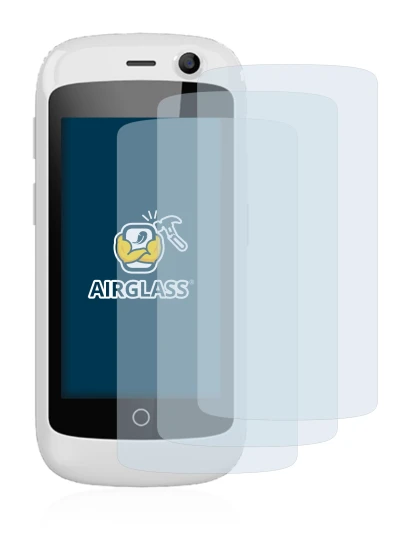 Abbildung des Geräts Unihertz Jelly Pro mit einer Vielzahl des Displayschutzes.