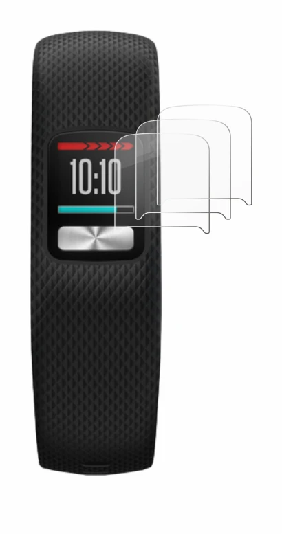 Abbildung des Geräts Garmin Vivofit 4 mit einer Vielzahl des Displayschutzes.