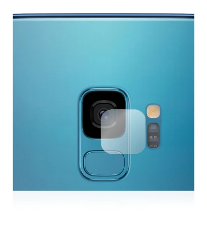 Abbildung des Geräts Samsung Galaxy S9 (NUR Kameraschutz) mit einer Vielzahl des Displayschutzes.