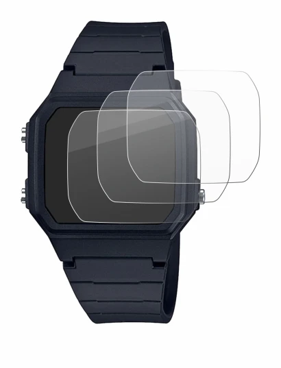 Abbildung des Geräts Casio Unisex F-91W mit einer Vielzahl des Displayschutzes.