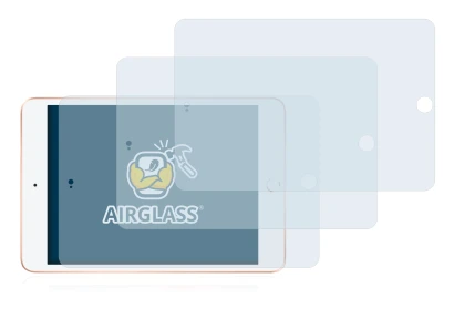 Abbildung des Geräts Apple iPad Mini 5 2019 (im Querformat, 5. Gen.) mit einer Vielzahl des Displayschutzes.