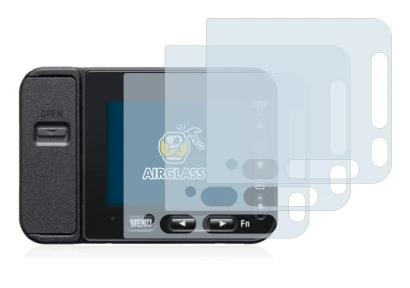 Abbildung des Geräts Sony DSC-RX0M2 (RX0 II) mit einer Vielzahl des Displayschutzes.