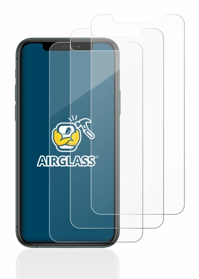 Abbildung des Geräts Apple iPhone 11 Pro mit einer Vielzahl des Displayschutzes.