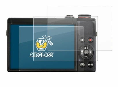 Abbildung des Geräts Canon PowerShot G7 X Mark III mit einer Vielzahl des Displayschutzes.