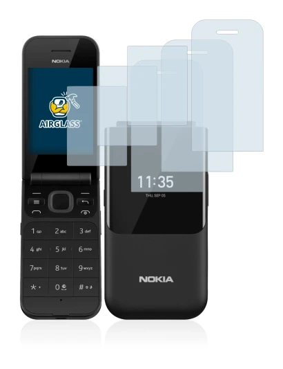 Abbildung des Geräts Nokia 2720 Flip mit einer Vielzahl des Displayschutzes.