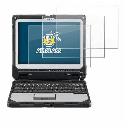Abbildung des Geräts Panasonic Toughbook CF-33 mit einer Vielzahl des Displayschutzes.