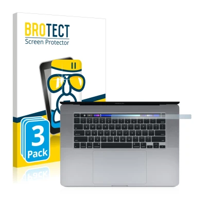 Vorderseite einer Produktverpackung mit dem Markenlogo BROTECT. Daneben ist das Gerät Apple MacBook Pro 16" 2019 (NUR Touch Ba
