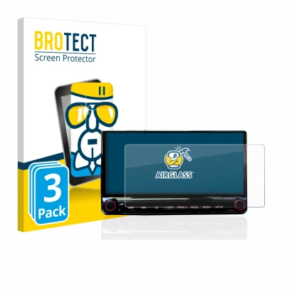 Vorderseite einer Produktverpackung mit dem Markenlogo BROTECT. Daneben ist das Gerät Kia XCeed 2019 Infotainment System 10.25