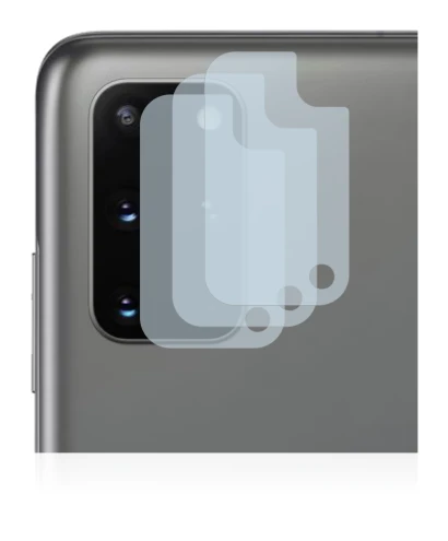 Abbildung des Geräts Samsung Galaxy S20 Plus (NUR Kameraschutz) mit einer Vielzahl des Displayschutzes.