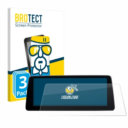 Vorderseite einer Produktverpackung mit dem Markenlogo BROTECT. Daneben ist das Gerät BMW 7 G11 2016-2018 Infotainment System 