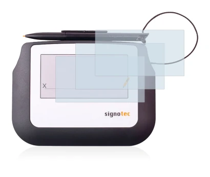 Abbildung des Geräts Signotec Signature Sigma Lite mit einer Vielzahl des Displayschutzes.