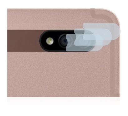 Abbildung des Geräts Samsung Galaxy Tab S7 Plus WiFi 2020 (NUR Kameraschutz) mit einer Vielzahl des Displayschutzes.