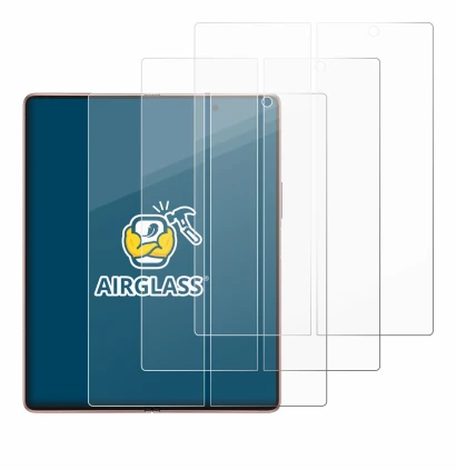 Abbildung des Geräts Samsung Galaxy Z Fold 2 5G (Inneres Display) mit einer Vielzahl des Displayschutzes.