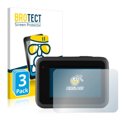 Vorderseite einer Produktverpackung mit dem Markenlogo BROTECT. Daneben ist das Gerät GoPro Hero 9 Black mit dem zugehörigen D