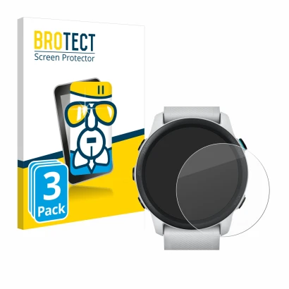 Vorderseite einer Produktverpackung mit dem Markenlogo BROTECT. Daneben ist das Gerät Garmin Forerunner 745 mit dem zugehörige