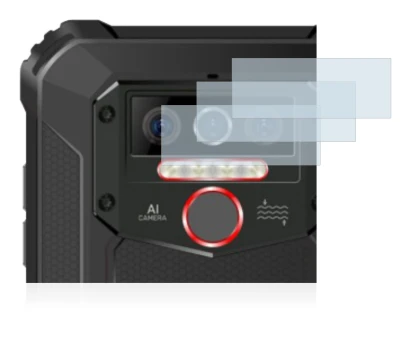 Abbildung des Geräts Oukitel WP5 Pro (NUR Kameraschutz) mit einer Vielzahl des Displayschutzes.