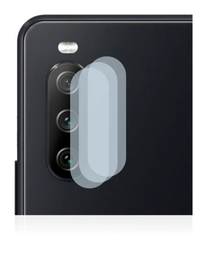 Abbildung des Geräts Sony Xperia 10 III (NUR Kameraschutz) mit einer Vielzahl des Displayschutzes.