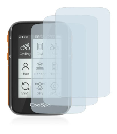 Abbildung des Geräts CooSpo BC200 mit einer Vielzahl des Displayschutzes.