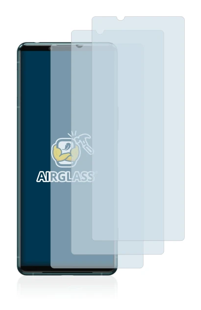 Abbildung des Geräts Sony Xperia 5 III mit einer Vielzahl des Displayschutzes.