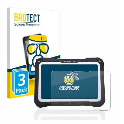 Vorderseite einer Produktverpackung mit dem Markenlogo BROTECT. Daneben ist das Gerät Panasonic Toughbook FZ-G2 mit dem zugehö