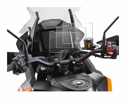 Abbildung des Geräts KTM 1290 Super Adventure S 2021 TFT 7" Tachoanzeige mit einer Vielzahl des Displayschutzes.